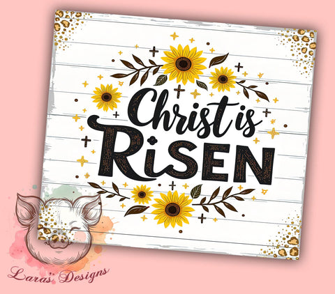 Christ is Risen Tumbler Wrap, Easter Jesus Design, 20oz Sublimation Wrap, Christian Easter Art, Digital Download Tumbler, Religious Drinkware, Easter Gift Idea, Inspirational Sublimation Lara' s Designs 