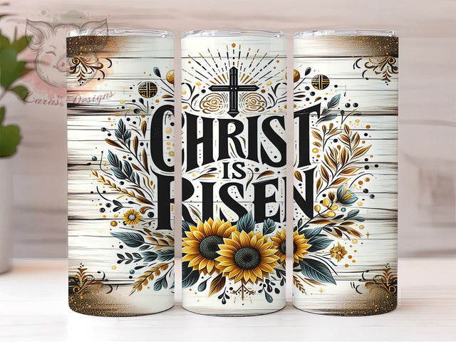 Christ is Risen Tumbler Wrap, Easter Jesus Design, 20oz Sublimation Wrap, Christian Easter Art, Digital Download Tumbler, Religious Drinkware, Easter Gift Idea, Inspirational Sublimation Lara' s Designs 