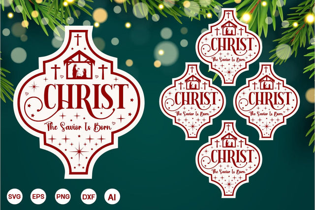 Christ The Savior Is Born Arabesque SVG Design, Nativity Christmas SVG Design, Arabesque SVG Design, SVGs,Quotes and Sayings,Food & Drink,On Sale, Print & Cut SVG DesignPlante 503 
