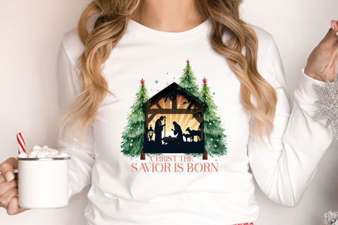 Christ the savior is born PNG DESIGN Sublimation Regulrcrative 