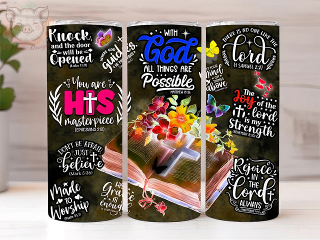 Christian 20oz Tumbler Png, Straight & Tapered Tumbler Png, Christian Bible Verse Affirmations Tumbler Png, Digital Download PNG Sublimation Lara' s Designs 