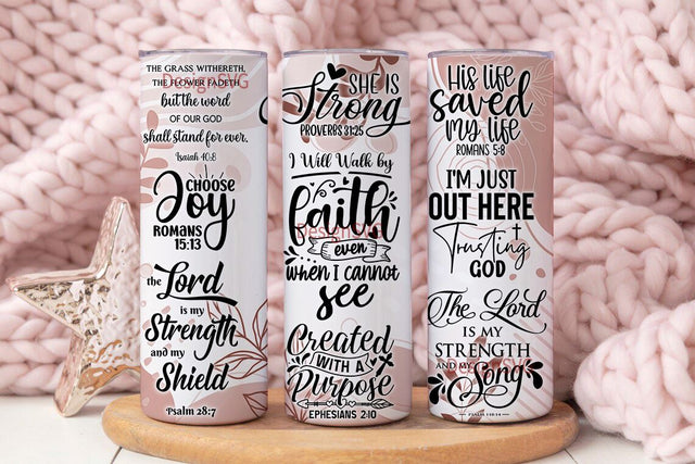 Christian Bible Affirmations for Spiritual Upliftment - 20oz Tumbler Wrap PNG Digital File For Sublimation Sublimation DesignSVG 