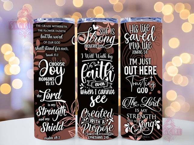 Christian Bible Affirmations For Spiritual Upliftment 20oz Tumbler Wrap Sublimation Design, Straight Tapered Tumbler Wrap, Christian Tumbler Png, Instant Digital Download Sublimation SvggirlplusArt 