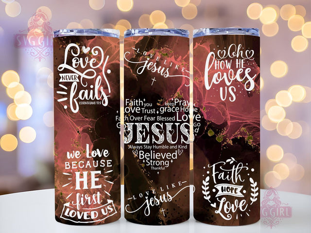 Christian Bible Verse Love Affirmations 20oz Tumbler Wrap Sublimation Design, Straight Tapered Tumbler Wrap, Christian Tumbler Png, Instant Digital Download Sublimation SvggirlplusArt 