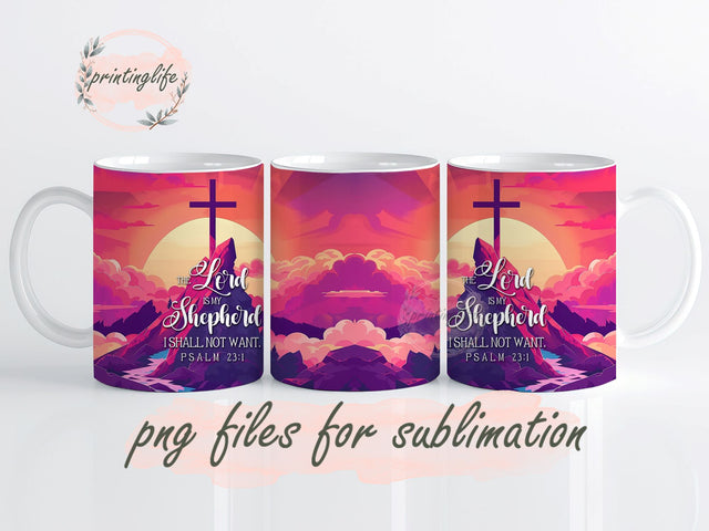Christian Bible Verse Mug Wrap Design, Instant Digital Design Download Mug Wrap Design, Mug Design PNG Sublimation PrintingLife 