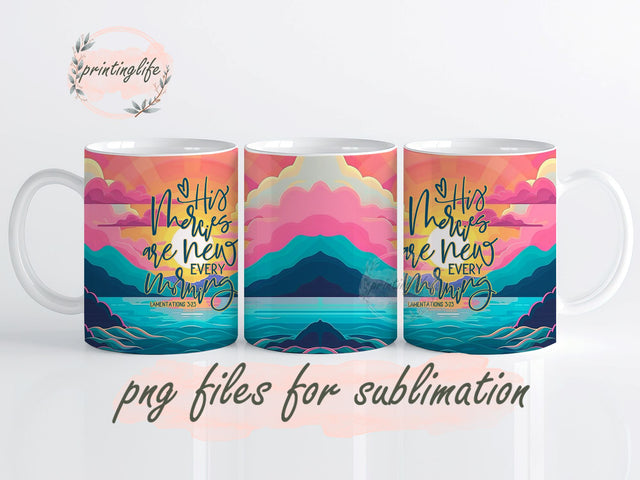 Christian Bible Verse Mug Wrap Design, Instant Digital Design Download Mug Wrap Design, Mug Design PNG Sublimation PrintingLife 