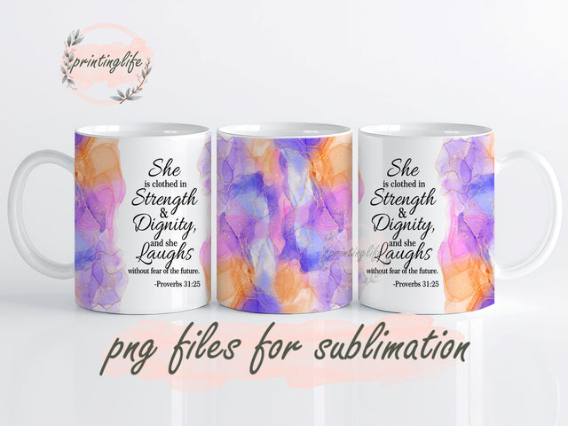 Christian Bible Verse Mug Wrap Design, Instant Digital Design Download Mug Wrap Design, Mug Design PNG Sublimation PrintingLife 