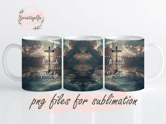 Christian Bible Verse Mug Wrap Design, Instant Digital Design Download Mug Wrap Design, Mug Design PNG Sublimation PrintingLife 