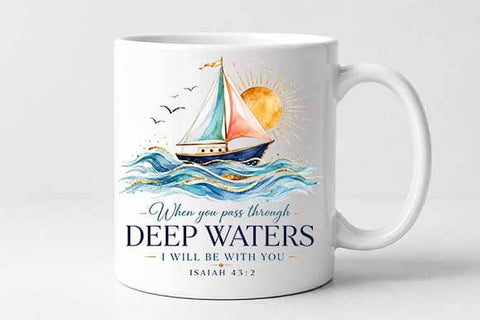 Christian Bible Verse PNG | Isaiah 43:2 Deep Waters Sublimation PNG SVG BillahCrafts 