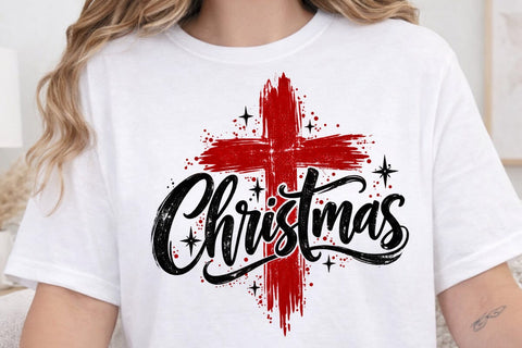 Christian Christmas Cross PNG Design SVG DesignDestine 