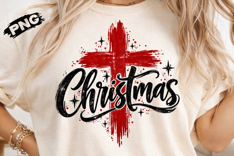 Christian Christmas Cross PNG Design SVG DesignDestine 