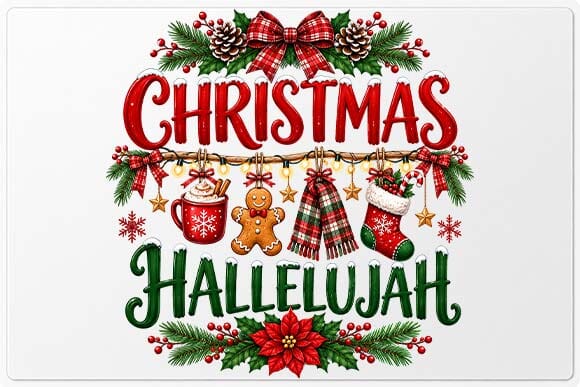 Christian Christmas Hallelujah Design SVG BillahCrafts 