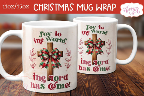 Christian Christmas mug wrap PNG | Joy to the world mug PNG Sublimation Amorclipart 