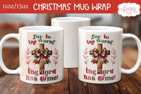 Christian Christmas mug wrap PNG | Joy to the world mug PNG Sublimation Amorclipart 