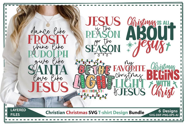 Christian Christmas SVG T-shirt Design Bundle SVG shah alam 