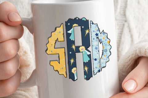 Christian Christmas Trio Monogram Alphabet, Jesus Nativity SVG Crafty Mama Studios 