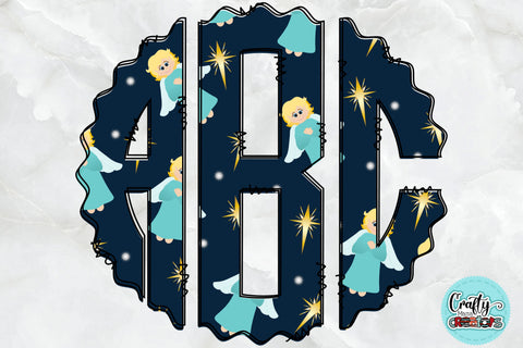 Christian Christmas Trio Monogram Alphabet, Jesus Nativity SVG Crafty Mama Studios 