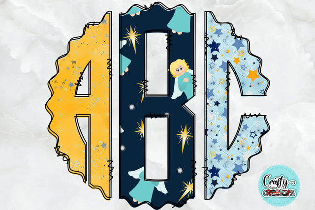 Christian Christmas Trio Monogram Alphabet, Jesus Nativity SVG Crafty Mama Studios 