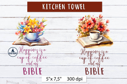 Christian coffee mug sublimation, Kitchen towel png Sublimation Olga Boat Design 