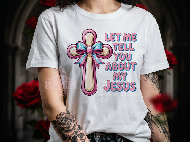 Christian Coquette Cross T-Shirt PNG, Coquette Cross, Christian Style, Faith Fashion, Spiritual Vibes, Sublimation PNG, Statement Shirt, Religious Apparel Sublimation SvggirlplusArt 