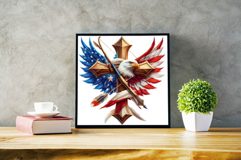 Christian Cross 4th of July USA Bow Sublimation Clipart Sublimation SVGArt 