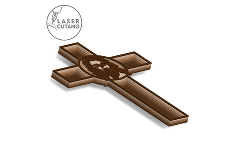 Christian Cross Multilayer Home Decoration, Cut Template SVG LaserCutano 
