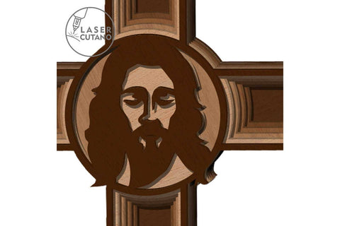 Christian Cross Multilayer Home Decoration, Cut Template SVG LaserCutano 
