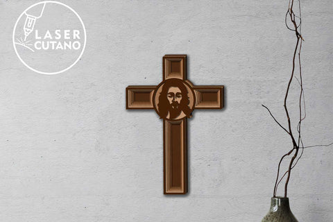 Christian Cross Multilayer Home Decoration, Cut Template SVG LaserCutano 