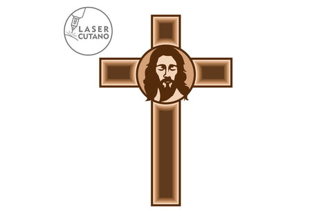 Christian Cross Multilayer Home Decoration, Cut Template SVG LaserCutano 