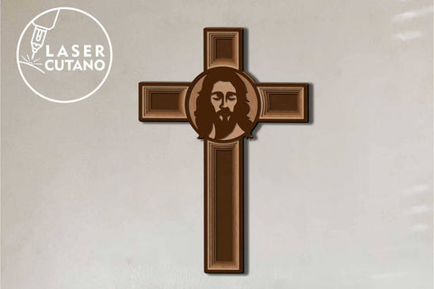 Christian Cross Multilayer Home Decoration, Cut Template SVG LaserCutano 