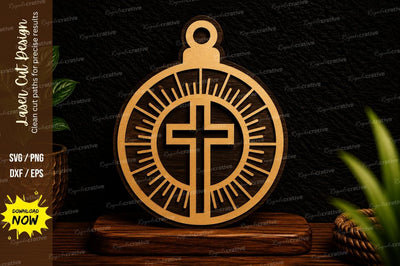 Christian Cross Ornament Laser Cut Svg Design SVG Regulrcrative 