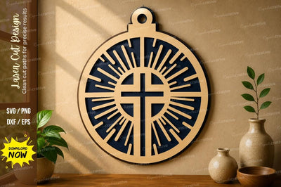 Christian Cross Ornament laser cut svg File SVG Regulrcrative 
