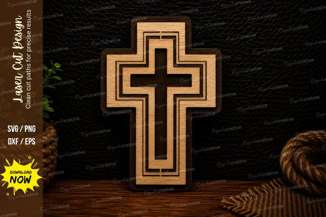 Christian Cross Round Mandala Laser Cut SVG File SVG Regulrcrative 