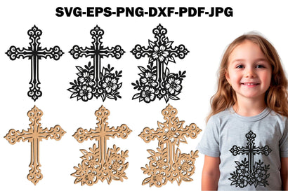 Christian Cross SVG Template for Laser Paper Vinyl Cut SVG Yuliya 