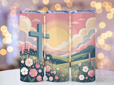 Christian Easter Faith Cross Tumbler, Christian Faith Tumbler, Religious Easter Wrap, Stylish 20oz Wrap, Sublimation Design, Trendy Gift Idea, Inspirational Christian Tumbler Sublimation SvggirlplusArt 