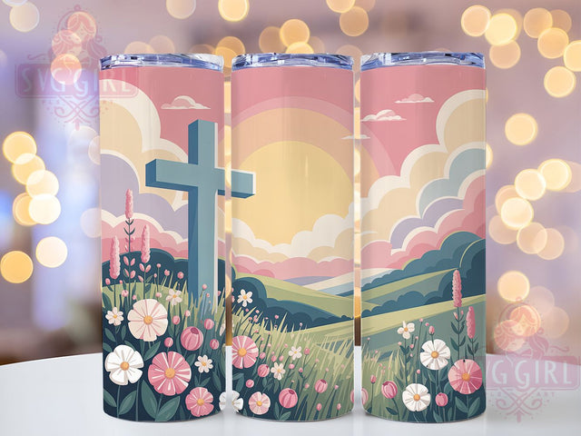 Christian Easter Faith Cross Tumbler, Christian Faith Tumbler, Religious Easter Wrap, Stylish 20oz Wrap, Sublimation Design, Trendy Gift Idea, Inspirational Christian Tumbler Sublimation SvggirlplusArt 