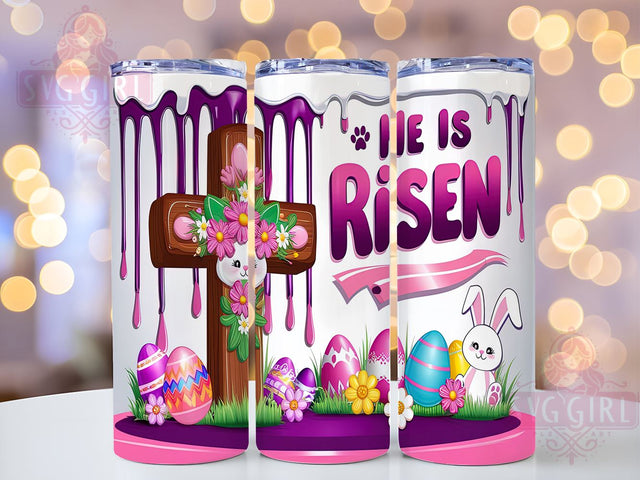 Christian Easter, He is Risen, Tumbler Wrap, 20oz Tumbler, Sublimation Design, Easter Decor, Religious Gift, Faith-Based Tumbler Sublimation SvggirlplusArt 