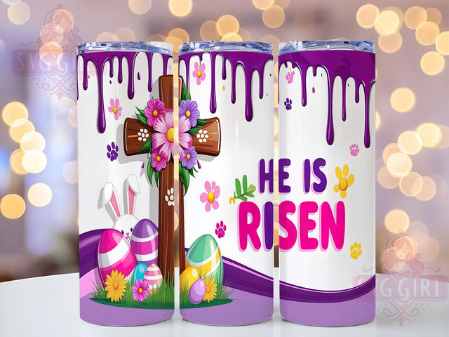 Christian Easter, He is Risen, Tumbler Wrap, 20oz Tumbler, Sublimation Design, Easter Decor, Religious Gift, Faith-Based Tumbler Sublimation SvggirlplusArt 