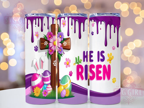 Christian Easter, He is Risen, Tumbler Wrap, 20oz Tumbler, Sublimation Design, Easter Decor, Religious Gift, Faith-Based Tumbler Sublimation SvggirlplusArt 