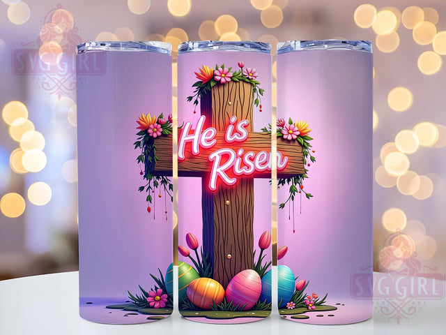 Christian Easter, He is Risen, Tumbler Wrap, 20oz Tumbler, Sublimation Design, Easter Decor, Religious Gift, Faith-Based Tumbler Sublimation SvggirlplusArt 