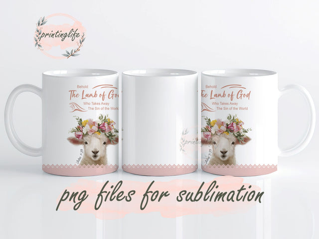 Christian Easter Mug Wrap Design, Instant Digital Design Download Mug Wrap Design, Mug Design PNG Sublimation PrintingLife 