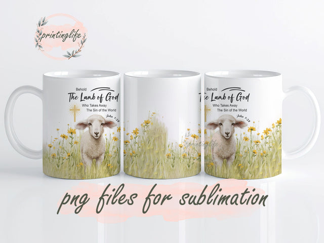 Christian Easter Mug Wrap Design, Instant Digital Design Download Mug Wrap Design, Mug Design PNG Sublimation PrintingLife 