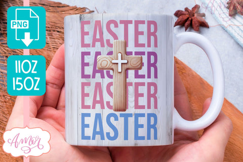 Christian Easter Mug Wrap PNG, Christian mug PNG sublimation Sublimation Amorclipart 