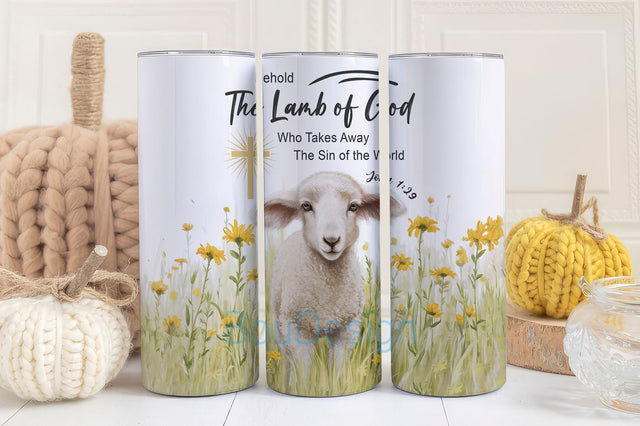 Christian Easter Tumbler Wrap, Christian tumbler png, wildflower tumbler wrap, Christian Easter Sublimation tumbler, Lamb faith tumbler Sublimation BouDesign 
