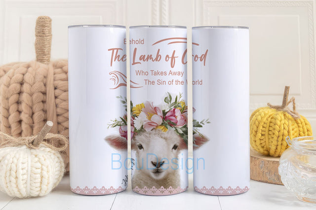 Christian Easter Tumbler Wrap, Christian tumbler png, wildflower tumbler wrap, Christian Easter Sublimation tumbler, Lamb faith tumbler wrap Sublimation BouDesign 