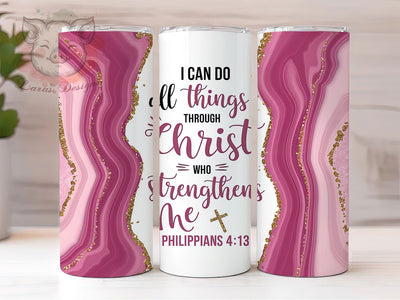 Christian Faith Bible Verse Tumbler, Bible Verse Tumbler, Faith Tumbler, Philippians 413 Tumbler, Religious Tumbler, 20oz Sublimation Wrap, Inspirational Tumbler Sublimation Lara' s Designs 