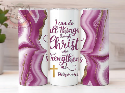 Christian Faith Bible Verse Tumbler, Bible Verse Tumbler, Faith Tumbler, Philippians 413 Tumbler, Religious Tumbler, 20oz Sublimation Wrap, Inspirational Tumbler Sublimation Lara' s Designs 