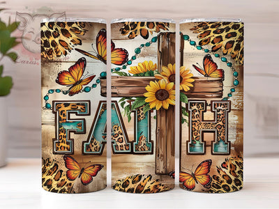 Christian Faith Cross 20oz Tumbler Wrap, Faith Design, Cross Sublimation, Western Style, 20oz Tumbler Wrap, Religious Gift, Spiritual Tumbler Sublimation Lara' s Designs 