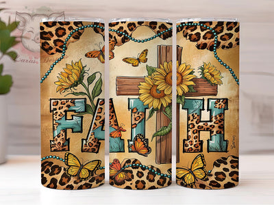 Christian Faith Cross 20oz Tumbler Wrap, Faith Design, Cross Sublimation, Western Style, 20oz Tumbler Wrap, Religious Gift, Spiritual Tumbler Sublimation Lara' s Designs 