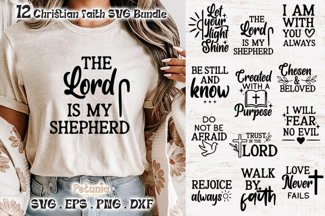 Christian Faithful SVG Bundle, Faith SVG Cut File SVG Petunia Digital Design 